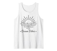 Art linéaire Minimal Ocean Wave Sunset Coastal Mood Graphic Débardeur