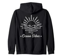 Art linéaire Minimal Ocean Wave Sunset Coastal Mood Graphic Sweat à Capuche
