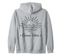 Art linéaire Minimal Ocean Wave Sunset Coastal Mood Graphic Sweat à Capuche