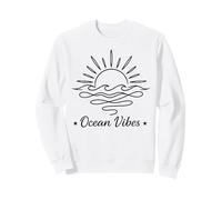 Art linéaire Minimal Ocean Wave Sunset Coastal Mood Graphic Sweatshirt