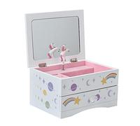 Art Lins Aliz Boîte à bijoux musicale licorne pour filles - Boîte en bois avec motif licorne pailletée - Décoration de chambre charmante et boîte à souvenirs d'enfance pour filles et adolescentes