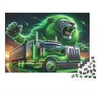 Art Lion Vert Camion Casse-tête 1000 Pièces avec Découpe Précise, Jeu De Puzzle Classique activité Zen pour Une Décoration Murale, Idée Cadeau Anniversaire 70x50cm/1000pcs