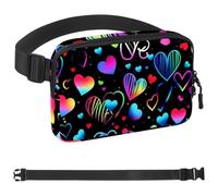 Art Love-1573 Sac banane à bandoulière pour homme et femme, sac de ceinture pour voyage, marche, course, randonnée, cyclisme, multicolore, 4 x 23 x 15 cm, multicolore, 1.5x9.0x5.9in/4x23x15cm