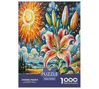 Art Lys Adultes Puzzles Fleur 1000 Pièces Jeu De Défi Familial Jeux Éducatifs Décoration Intérieure Cadeaux d'anniversaire pour Noël Tueur Ennuyeux 70x50cm/1000pcs
