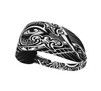 Art Maçonnique, Charité, Foi, Symbole du Mauvais Œil Femme Homme Serre Tete Élastique Bandeaux De Sport Large Bandeaux pour Fitness Football Cyclisme