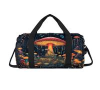 Art Magic Forest Sac de sport en forme de champignon avec compartiment à chaussures Sac de voyage Sac de gym pour femmes, hommes, enfants, filles, garçons