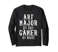 Art Major by Day Gamer by Night Artist Student Game Dev Art Manche Longue