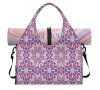Art Mandala Flower Sac de sport avec compartiment à chaussures Sac de week-end Sac fourre-tout Cabine Bagage pour Gym Yoga Voyage, couleur, L, Sac de voyage