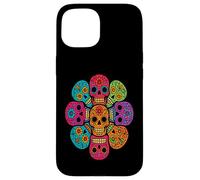 Art Mandala tête de Mort en Sucre coloré Coque pour iPhone 15