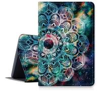 Art Mandalas Étui pour iPad 9e/8e/7e génération 10,2" version 2021/2020/2019, étui pliable en cuir synthétique résistant aux chocs avec fonction veille/réveil automatique pour iPad 10,2"