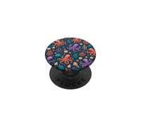 Art Marin sous-Marin à Motif de Poulpe et d'océan, Corail, Vie Marine PopSockets PopGrip Adhésif