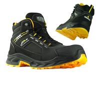 ART.MAS BlackPoint BT S7S SR FO Chaussures de travail imperméables avec membrane et embout composite anti-perforation en nubuck Noir, Noir/jaune/bleu nuit, 46 EU