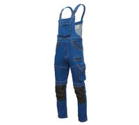 ART.MAS COLEMANN Salopette de travail pour homme - Stretch et robuste - 13 poches - Genoux renforcés - Poches aux genoux - Pour l'artisanat, la construction, l'industrie - 70 % coton - Noir/bleu