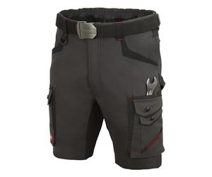 ART.MAS Professional 4DYNAMIC Short de Travail Homme Stretch - Pantalon de Travail Court 4-Way Stretch 260 g/m2, Short BTP Slim Fit avec Poches Outils, Anthracite-Noir