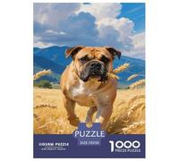 Art Mascotte Bouledogue Adultes Puzzles Animal 1000 Pièces Jeux Éducatifs Cadeaux d'anniversaire pour Noël Family Games Décoration Intérieure Relaxation Et Sagesse 70x50cm/1000pcs