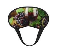 Art Masque de sommeil occultant pour homme et femme Motif galsses et raisins de vin rouge zéro pression oculaire pour les voyages et tout le sommeil