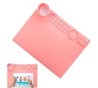 Art Mat for Children - Flexible Silicone Painting, Removable Cup Design with Splash Proof Feature, Ideal for Watercolor Drawing Crafts Kids Students Kindergarten Home Travel Road Trips