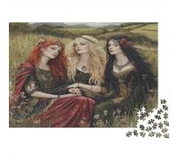 Art médiéval |Fille in The Field| Puzzles Amusants en Famille 1000pcs (75x50cm) Adultes