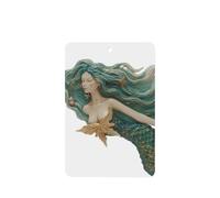Art Mermaid Lot de 4 désodorisants de voiture durables pour homme et femme - Tablettes d'aromathérapie à suspendre - Carte parfumée - Pendentif de rétroviseur