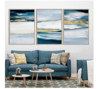 Art Metal Abstract Sur Toile Peinture Moderne Bleu Marine Tableau Abstrait Impressions Murales Affiches sans Cadre 50x70cm