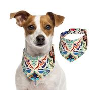 Art Mexican Ceramic Tile Boho Damas Bandana Chien Chat Bandana 1PC Accessoires pour Chien Petit Chien