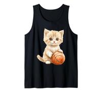 Art Mignon Aquarelle Chaton Joueur de Basket-Ball Débardeur