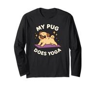Art Mignon sur Le thème du Chien « My Pug Does Yoga » Manche Longue