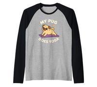 Art Mignon sur Le thème du Chien « My Pug Does Yoga » Manche Raglan