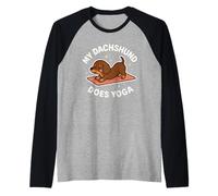 Art Mignon sur Le thème du Chien « My Teckel Does Yoga » Manche Raglan