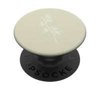 Art Minimaliste Beige en Fleurs de Cerisier Japonais PopSockets PopGrip Adhésif