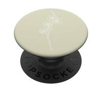 Art Minimaliste Beige en Fleurs de Cerisier Japonais PopSockets PopGrip Adhésif