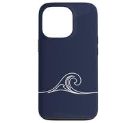 Art Minimaliste Bleu Marine Vague Minimaliste Coque pour iPhone 13 Pro