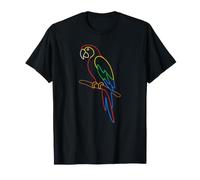 Art Minimaliste coloré Perroquet Une Ligne T-Shirt