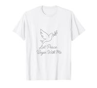 Art Minimaliste Dove Line Let Peace Begin with Me T-Shirt