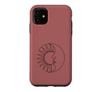 Art Minimaliste du Visage du Soleil et de la Lune Coque pour iPhone 11