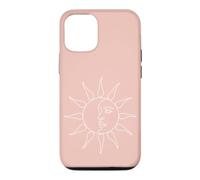 Art Minimaliste du Visage du Soleil et de la Lune Coque pour iPhone 12/12 Pro