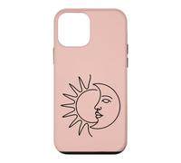 Art Minimaliste du Visage du Soleil et de la Lune Coque pour iPhone 12 Mini