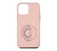 Art Minimaliste du Visage du Soleil et de la Lune Coque pour iPhone 12 Pro Max