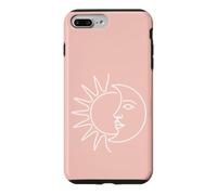 Art Minimaliste du Visage du Soleil et de la Lune Coque pour iPhone 7 Plus/8 Plus