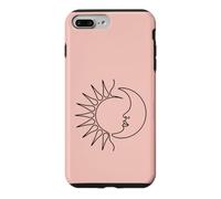 Art Minimaliste du Visage du Soleil et de la Lune Coque pour iPhone 7 Plus/8 Plus
