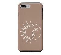 Art Minimaliste du Visage du Soleil et de la Lune Coque pour iPhone 7 Plus/8 Plus