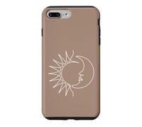 Art Minimaliste du Visage du Soleil et de la Lune Coque pour iPhone 7 Plus/8 Plus