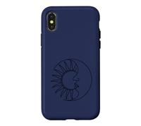 Art Minimaliste du Visage du Soleil et de la Lune Coque pour iPhone X/XS