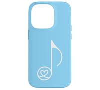 Art Minimaliste en Forme de cœur avec Note de Musique Bleu Coque pour iPhone 14 Pro