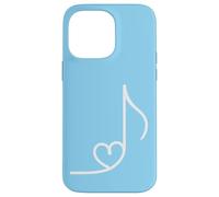 Art Minimaliste en Forme de cœur avec Note de Musique Bleu Coque pour iPhone 14 Pro Max