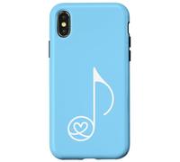 Art Minimaliste en Forme de cœur avec Note de Musique Bleu Coque pour iPhone X/XS