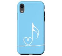 Art Minimaliste en Forme de cœur avec Note de Musique Bleu Coque pour iPhone XR