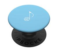 Art Minimaliste en Forme de cœur avec Note de Musique Bleu PopSockets PopGrip Adhésif