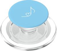 Art Minimaliste en Forme de cœur avec Note de Musique Bleu PopSockets PopGrip pour MagSafe