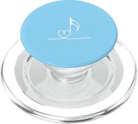 Art Minimaliste en Forme de cœur avec Note de Musique Bleu PopSockets PopGrip pour MagSafe